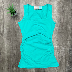 Ava Side Ruched Tank Top | Mint