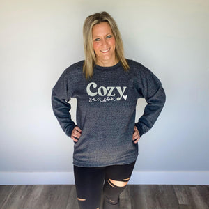 Cozy Season Crew Neck | Marled Charcoal