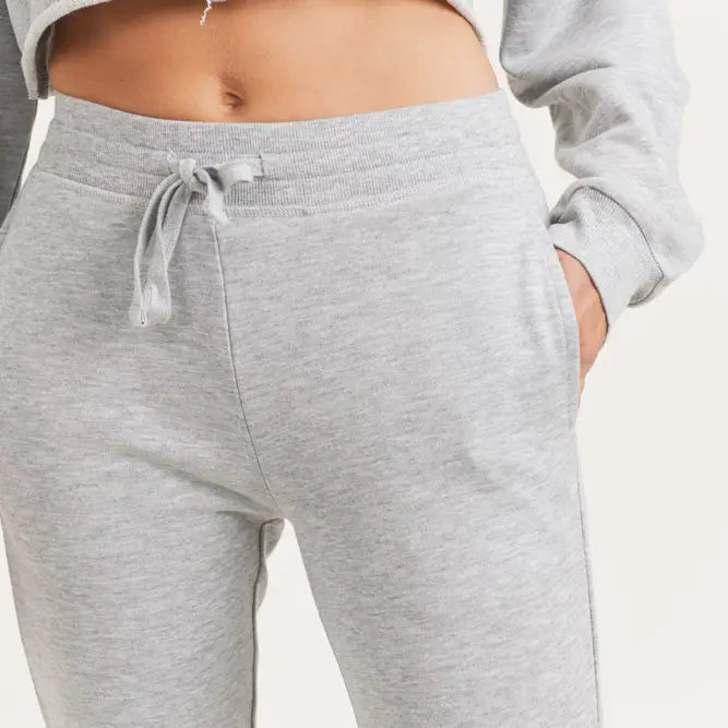 French Terry Cuffed Skinny Joggers | Grey