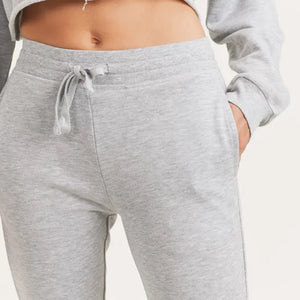 French Terry Cuffed Skinny Joggers Grey Small