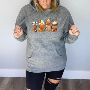 Fall Beverage Hoodie | Heather Grey