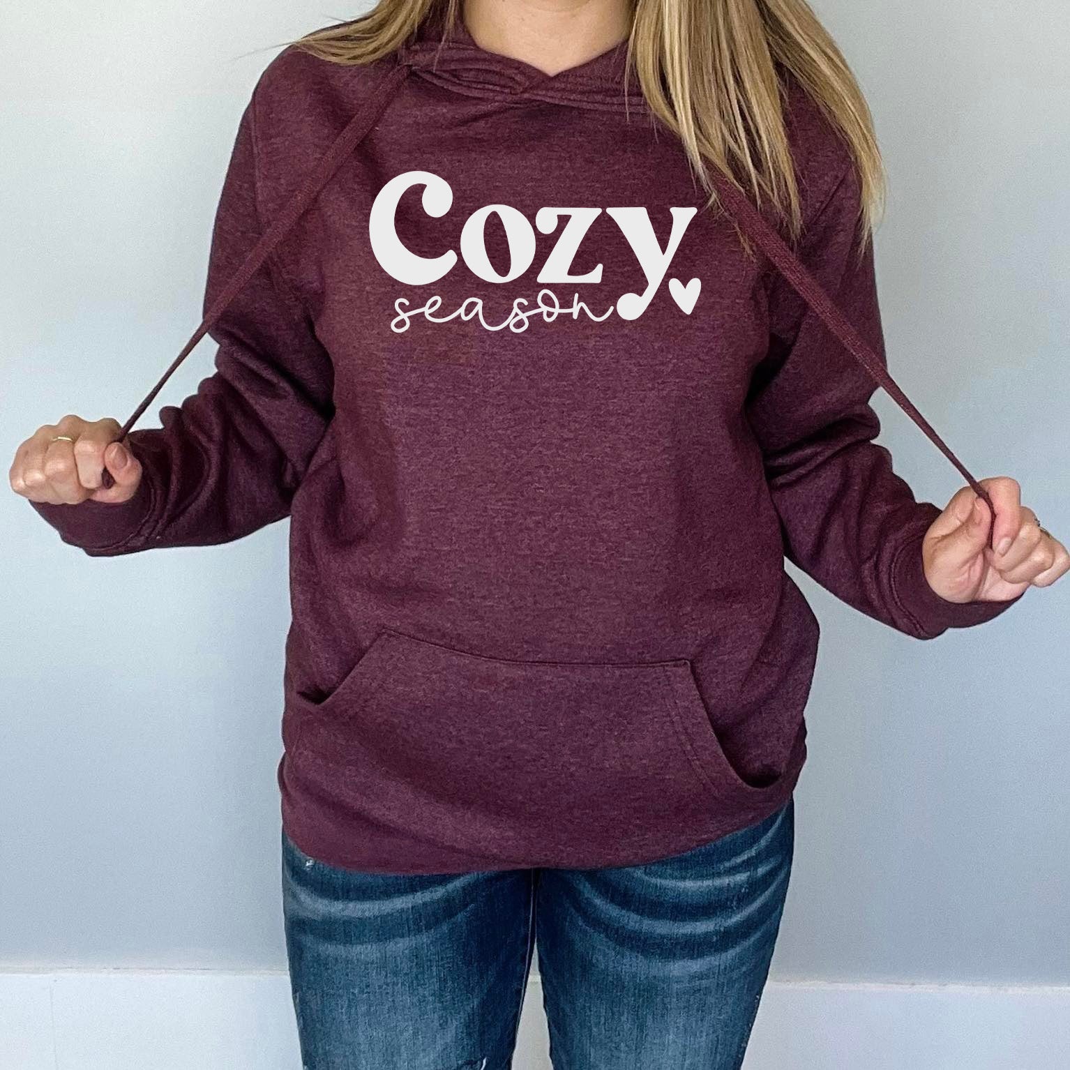 Cozy Season Hoodie | Maroon Heather