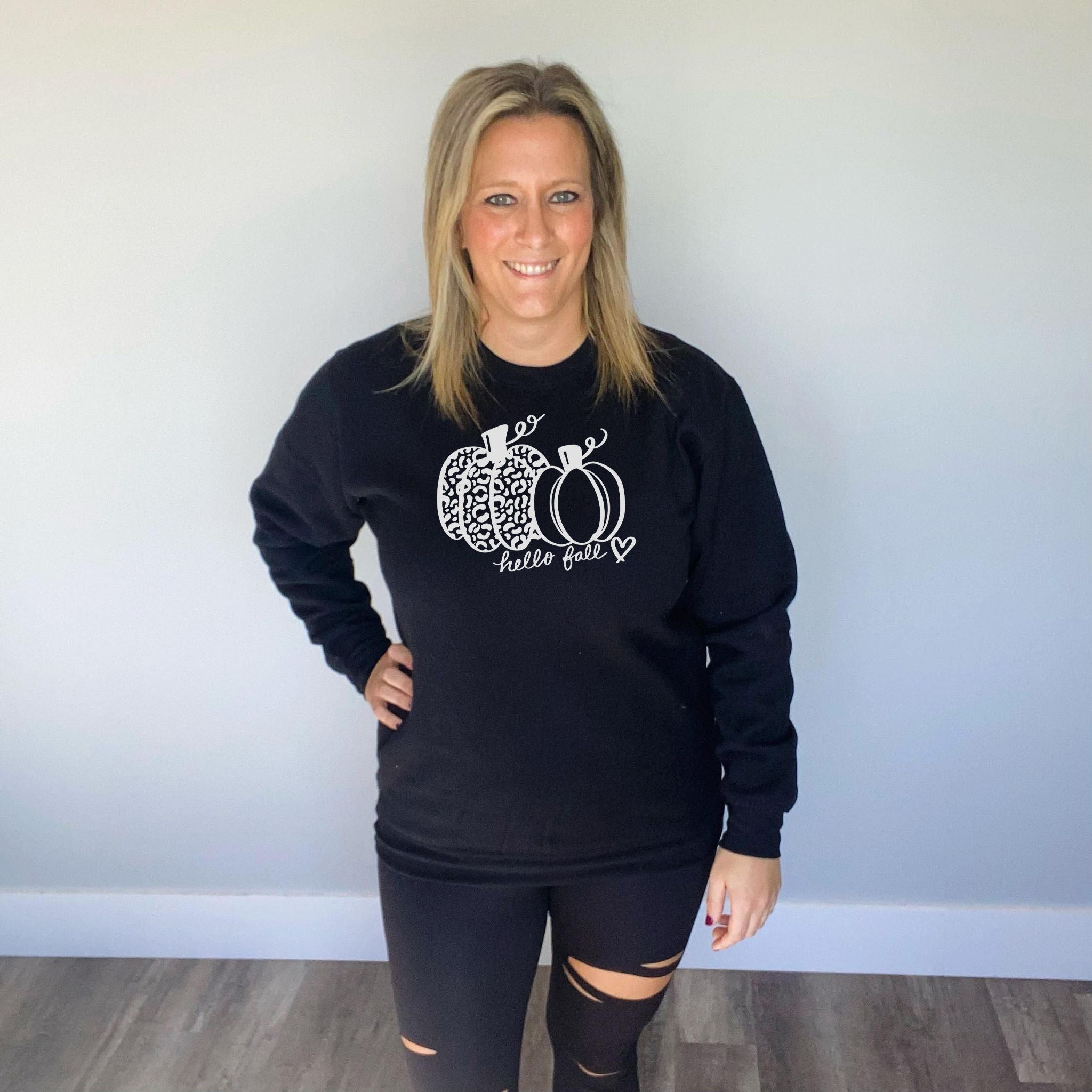 Hello Fall Crew neck | Black