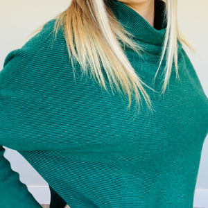 Alanis Slouch Dolman Top | Hunter Green