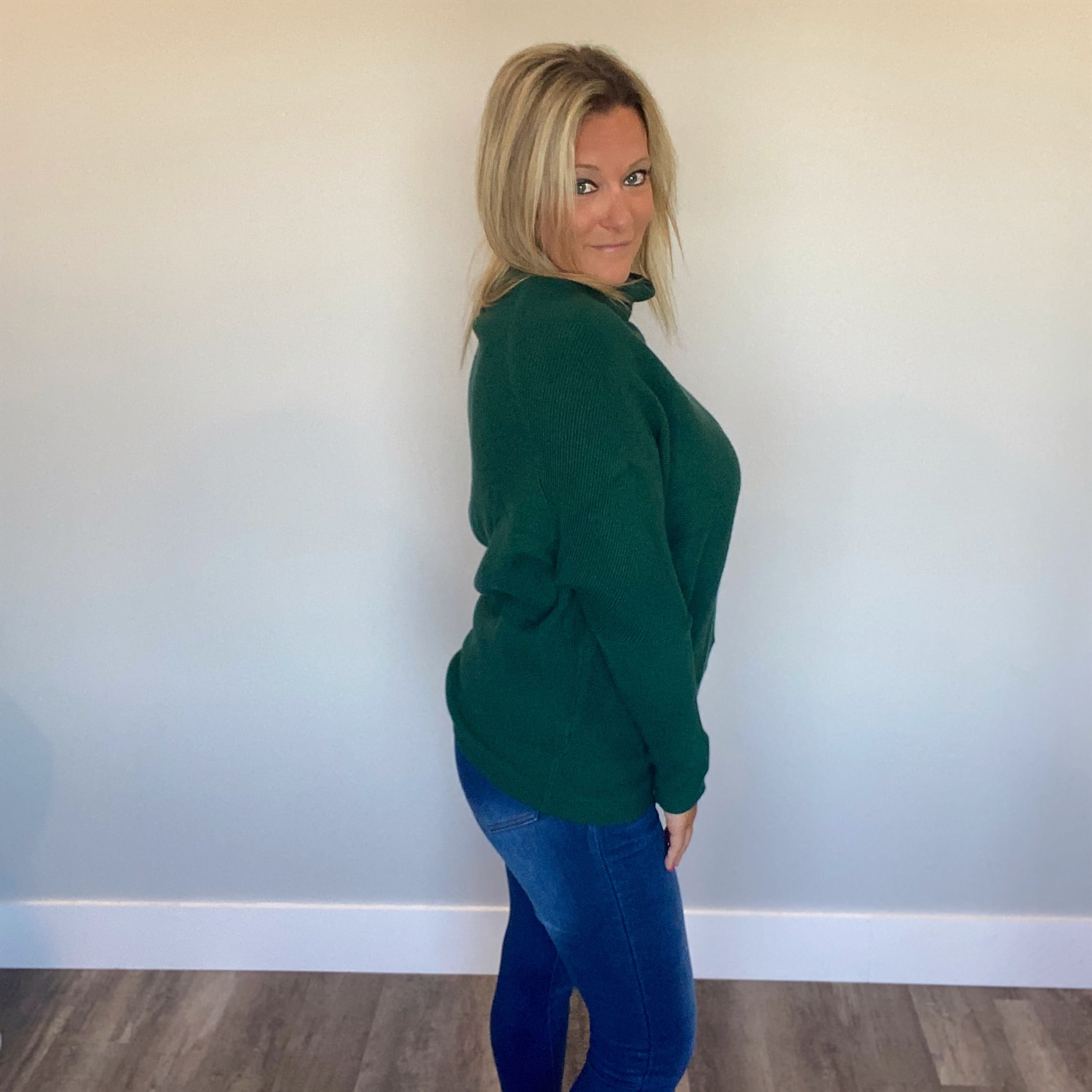 Alanis Slouch Dolman Top | Hunter Green